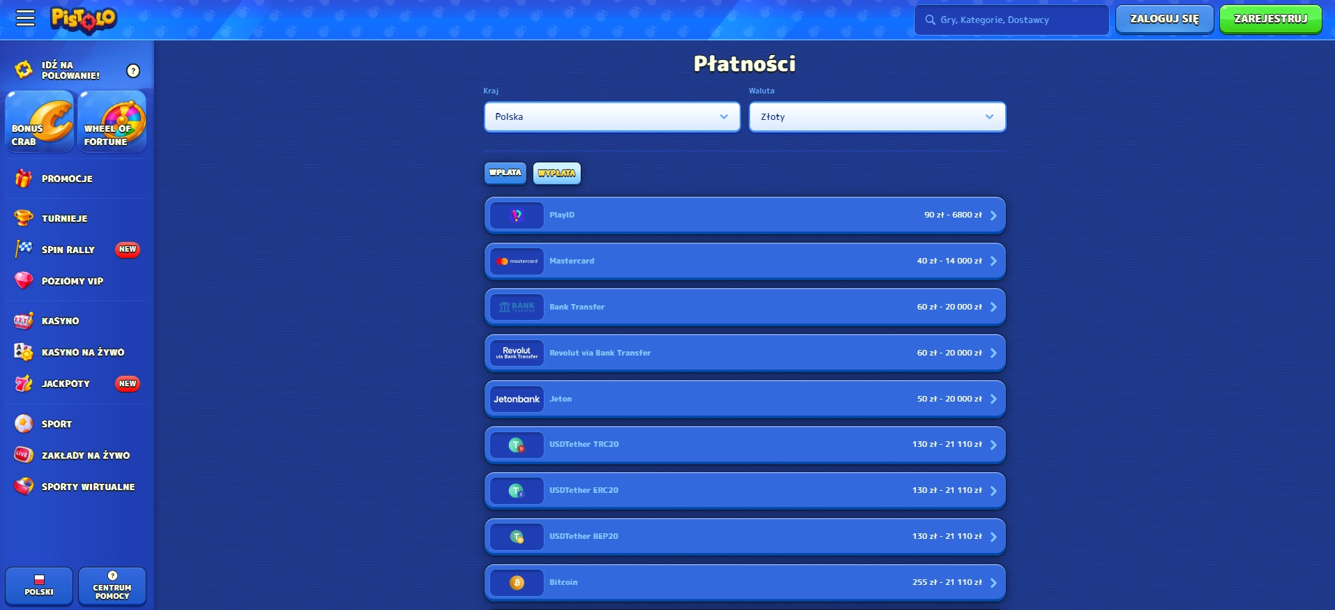 Wpłata za pomocą BLIK