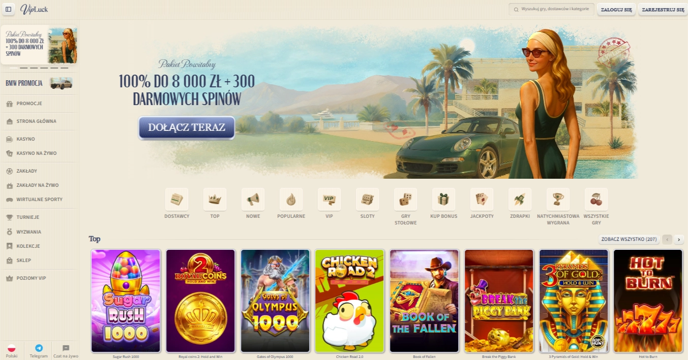 VipLuck: Czołowe kasyno online w Polsce, obsługujące kody BLIK